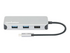 Manhattan USB-C Dock/Hub with Card Reader, Ports (x6): Ethernet, HDMI, USB-A (x3) and USB-C, With Power Delivery (10W) to USB-C Port (Note additional USB-C wall charger and USB-C cable needed), Cable 15cm, Aluminium, Silver, Three Year Warranty, Retail Box