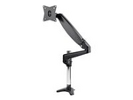 Desk Mount Monitor Arm for Single VESA Display up to 32" or 49" Ultrawide 8kg/17.6lb, Full Motion Articulating & Height Adjustable w/ Cable Management, C-Clamp, Grommet Mount