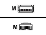 USB-kabel - USB (hane) till RJ-45 (10 pin) (hane)