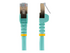 StarTech.com 1m CAT6A Ethernet Cable, 10 Gigabit Shielded Snagless RJ45 100W PoE Patch Cord, CAT 6A 10GbE STP Network Cable w/Strain Relief, Aqua, Fluke Tested/UL Certified Wiring/TIA