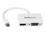 A/V-reseadapter: 2-i-1 Mini DisplayPort till HDMI eller VGA-konverterare