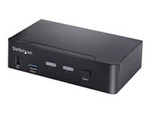 StarTech.com USB C KVM Switch, 2 Port DisplayPort KVM w/ 4K 60Hz UHD HDR Video, 3.5mm Audio, USB Type C KVM Switch, 4x USB HID and 2x USB A 3.2 Gen 1 5Gbps Hub, Thunderbolt 3/4 Compatible