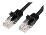 Cat5e patchkabel med hakfria RJ45-kontakter – 1 m, svart