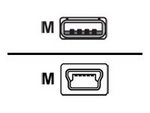 USB-kabel - USB (hane) till mini-USB typ B (hane)