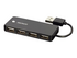 USB-A 2.0 hub, 4x USB-A female, black