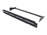 Intellinet Patch Panel, Blank, 1U, 24-Port, Black
