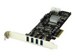 PCI Express (PCIe) SuperSpeed USB 3.0-kortadapter med 4 portar och 2 dedicerade kanaler på 5 Gbps – UASP – SATA/LP4-ström PCI Express (PCIe) SuperSpeed USB 3.0-kortadapter med 4 portar och 2 dedicerade kanaler på 5 Gbps – UASP – SATA/LP4-ström