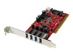 PCI-kortadapter med 4 USB 3.0-portar och SATA/SP4-ström