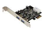 PCI Express (PCIe) SuperSpeed USB 3.0-kortadapter med 2 portar och UASP – LP4-ström PCI Express (PCIe) SuperSpeed USB 3.0-kortadapter med 2 portar och UASP – LP4-ström