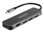 Hubb - 3 x USB 3.2 Gen 1 + 1 x USB-C (strömleverans) + 1 x HDMI