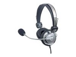 Manhattan Stereo Over-Ear Headset (3.5mm) (Clearance Pricing), Microphone Boom (padded), Adjustable Steel Headband, In-Line Volume Control, Ear Cushions, Std 2x 3.5mm stereo jack/plug for audio/mic use, cable 2.5m, 3 Year Warranty