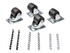 StarTech.com Heavy Duty Casters for Server Racks/Cabinets, Set of 4 Universal M6 2-inch Swivel Caster Kit, 45x75mm Pattern, Replacement Caster Wheels for 4 Post Racks, Steel/Plastic
