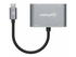 Manhattan USB-C Dock/Hub, Ports (x4):  HDMI, USB-A, USB-C and VGA, With Power Delivery (87W) to USB-C Port (Note add USB-C wall charger and USB-C cable needed), All Ports can be used at the same time, Aluminium, Space Grey, Three Year Warranty, Retail Box
