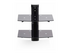 StarTech.com Dual Floating Wall-Mounted AV Shelves, Adjustable Height Shelf For Under TV, Organize A/V Equipment On Black Tempered Glass Shelves hylla