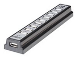 Manhattan USB-A 10-Port Desktop Hub, 10x USB-A Ports, 480 Mbps (USB 2.0), Bus or AC Power, Hi-Speed USB, Black, Three Year Warranty, Boxed