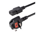 6ft (1.8m) UK Computer Power Cable, 18AWG, BS 1363 to C13 Power Cord, 10A 250V, Black Replacement AC Power Cord, Monitor Power Cable, BS 1363 to IEC 60320 C13 Kettle Lead