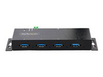 StarTech.com 4-Port Industrial USB 3.0 5Gbps Hub, Rugged USB Hub w/15kV Air/8kV Contact ESD and Surge Protection, DIN/Wall/Desk Mountable USB-A Hub, USB Expansion Hub with Locking Ports