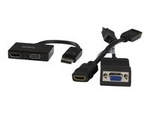 A/V-reseadapter: 2-i-1 DisplayPort till HDMI eller VGA