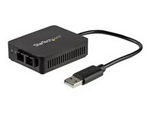 USB to Fiber Optic Converter, 100Mbps, USB 2.0 to Fiber Network Adapter, 100BASE-FX SC Female Duplex Multimode Fiber/MMF Compatible, 2Km, Compact USB to Fiber LAN Adapter