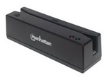 Manhattan USB-A Magnetic Strip Card Reader, Triple Track Reader, Keyboard Wedge Decoder, Cable 1.5m, Black, Three Year Warranty, Box