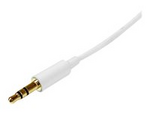2m White Slim 3.5mm Stereo Audio Cable