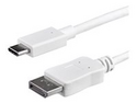 StarTech.com 3ft/1m USB C to DisplayPort 1.2 Cable 4K 60Hz, USB-C to DisplayPort Adapter Cable HBR2, USB Type-C DP Alt Mode to DP Monitor Video Cable, Compatible with Thunderbolt 3, White