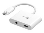 JCA122 - USB-C till hörlursuttag/laddningsadapter