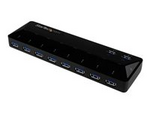USB 3.0-hub med 10 portar och laddnings- &amp; synkningsportar
