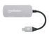 Manhattan USB-C Dock/Hub, Ports (x3):  HDMI, USB-A and USB-C, With Power Delivery (100W) to USB-C Port (Note add USB-C wall charger and USB-C cable needed), All Ports can be used at the same time, Aluminium, Space Grey, Three Year Warranty, Retail Box