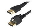 Startech 1m (3ft) HDMI Cable with Locking Screw, 4K 60Hz HDR 10, High Speed HDMI 2.0 Monitor Cable with Locking Screw Connector for Secure Connection, HDMI Cable with Ethernet, M/M