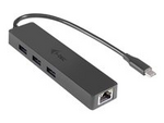 USB C Slim 3-port HUB with Gigabit Ethernet adapter