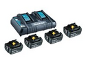 Makita - Batteriladdare + batteri 4 x