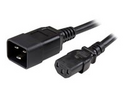 StarTech.com 1 m kraftig förlängningssladd, IEC 320 C13 till IEC 320 C20 svart förlängningssladd, 15 A 125 V, 14AWG, kraftig förlängare för strömkabel, IEC 320 C13 till IEC 320 C20 AC nätsladd
