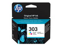 HP 303 - 4 ml - färg (cyan, magenta, gul)