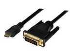 1m (3.3 ft) Mini HDMI to DVI Cable, DVI-D to HDMI Cable (1920x1200p), 19 Pin HDMI Mini (C) Male to DVI-D Male, Digital Monitor Cable Adapter M/M, Single Link, Black