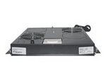 Intellinet 2-Fan Ventilation Unit for 19" Racks, Roof Mount, with Thermostat, Black