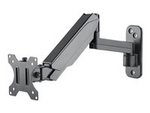 Manhattan TV & Monitor Mount, Wall, Spring Arm, 1 screen, Screen Sizes: 17-32", Black, VESA 75x75 to 100x100mm, Max 8kg, Height Adjustable Swivel Arm (3 pivots), Lifetime Warranty