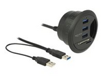 In-Desk Hub 3 Port USB 3.0 + 2 Slot SD Card Reader