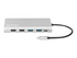 Manhattan USB-C Dock/Hub with Card Reader and MST, Ports (x10): Ethernet, 4K HDMI (X3), USB-A (x3) and USB-C (x2), With Power Delivery (100W) to 1x USB-C Port (USB-C wall charger/ cable needed)