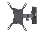 Manhattan TV & Monitor Mount, Wall, Tilt and Swivel, 1 screen, Screen Sizes: 13-42", Black, VESA 75x75 to 200x200mm, Max 20kg, Swivel with 2 pivots, Lifetime Warranty