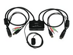 2 Port USB HDMI Cable KVM Switch with Audio and Remote Switch