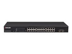 Intellinet 24-Port Gigabit Ethernet PoE+ Web-Managed Switch with 2 SFP Ports, 24 x PoE ports, IEEE 802.3at/af Power over Ethernet (PoE+/PoE), 2 x SFP, Endspan, 19" Rackmount
