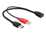 USB-kabel - USB typ A (hona) till USB (endast ström), USB typ A (hane)