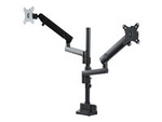 Desk Mount Dual Monitor Arm, Full Motion Monitor Mount for 2x VESA Displays up to 32" (up to 17lb/8kg), Ergonomic Vertical Stackable Arms, Articulating, Height Adjustable