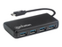 Manhattan USB-C Dock/Hub, Ports (4): USB-A (x4), 5 Gbps (USB 3.2 Gen1 aka USB 3.0), External Power Supply Not Needed, SuperSpeed USB, Black, Three Year Warranty, Retail Box