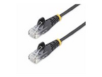 7m Black Slim CAT6 Ethernet Cable, Snagless, 28AWG, LSZH