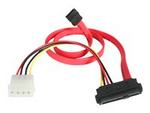 18in SAS 29 Pin to SATA Cable with LP4 Power