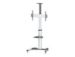 Manhattan TV & Monitor Mount, Trolley Stand, 1 screen, Screen Sizes: 37-65", Silver, VESA 200x200 to 600x400mm, Max 50kg, LFD, Lifetime Warranty