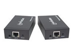 Manhattan 1080p HDMI over IP Extender Kit, Extends 1080p Signal up to 120m with a Network Switch and Single Ethernet Cable, IR Support, Black, Three Year Warranty, Box
