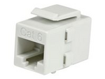 Vit Cat 6 RJ45-nätverkskopplare med Keystone-kontakt – F/F